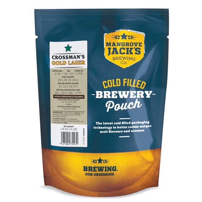 Mangrove Jack's Traditional Series Crossmans Gold | Mangrove Jacks Crossmans Gold Lager | Home Brew Beer Kits online homebrewrepublic.co.nz