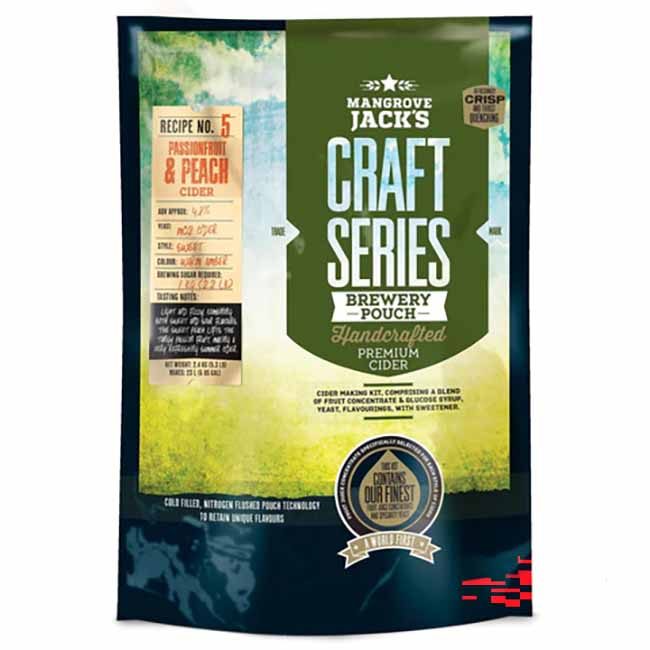 Mangrove Jacks Peach and Passionfruit Cider - shop cider kits online homebrewrepublic.co.nz