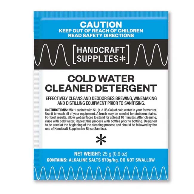 Handcraft Supplies Cold Water Detergent Home Brew Cleaner 25g - Shop Brewing Supplies Online HomeBrewRepublic.co.nz