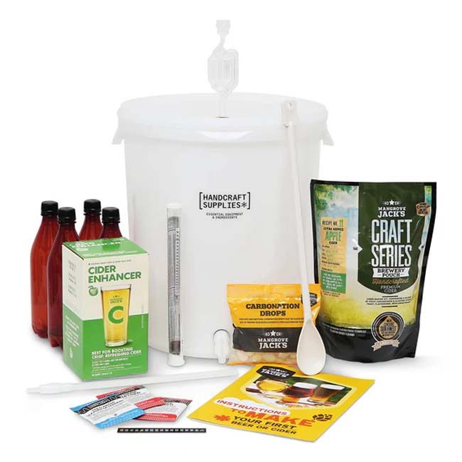 Mangrove Jacks Craft Starter Kit Cider Contents - Shop online homebrewrepublic.co.nz